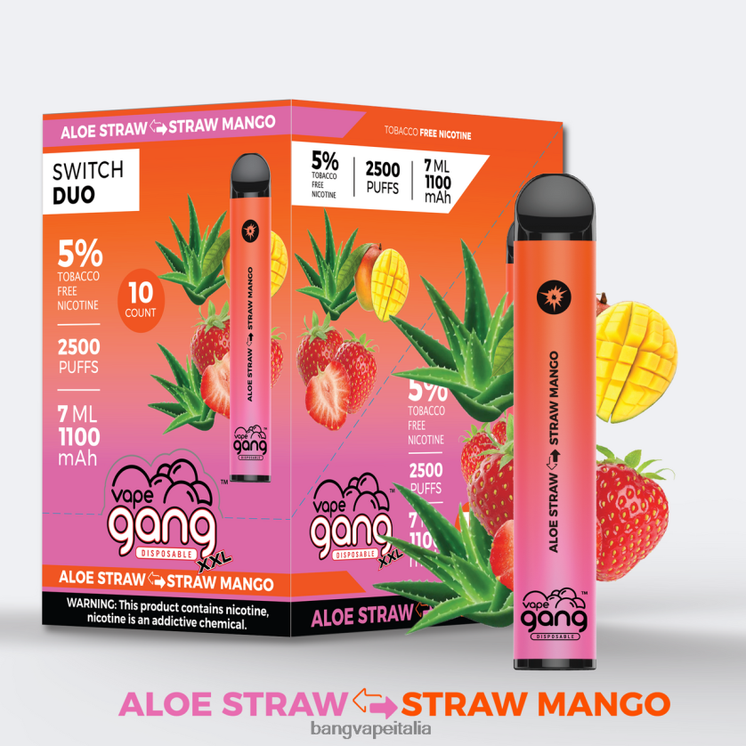 Gang Vape Price - Vape Gang Switch Duo 2 gusti (scatola da 10) aloe fragola - fragola mango V82J8J38