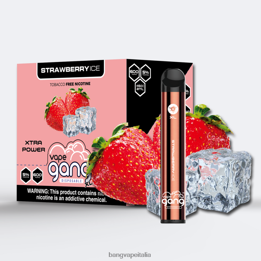 Bang Box Disposable Vape - Vape Gang XL vaporizzatori usa e getta 600 puff (scatola da 10) ghiaccio alla fragola V82J8J78
