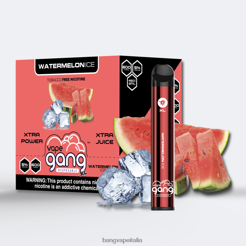 Bang Disposable Vape Flavors - Vape Gang XL vaporizzatori usa e getta 600 puff (scatola da 10) ghiaccio di anguria V82J8J76
