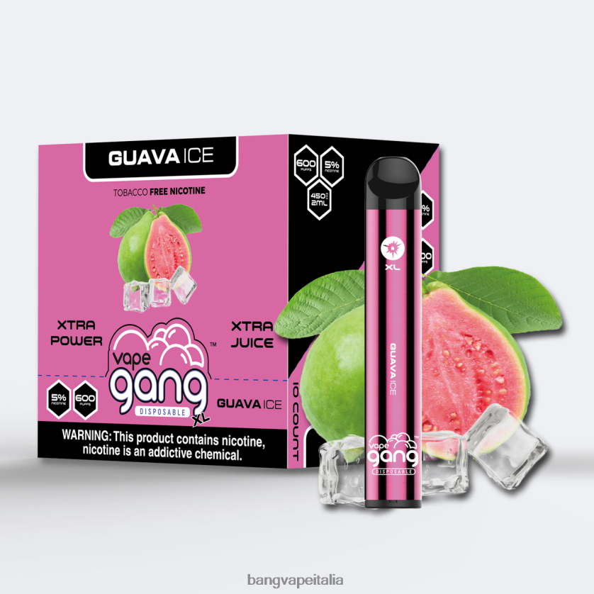 Vape Gang Flavors - Vape Gang XL vaporizzatori usa e getta 600 puff (scatola da 10) ghiaccio di guava V82J8J72