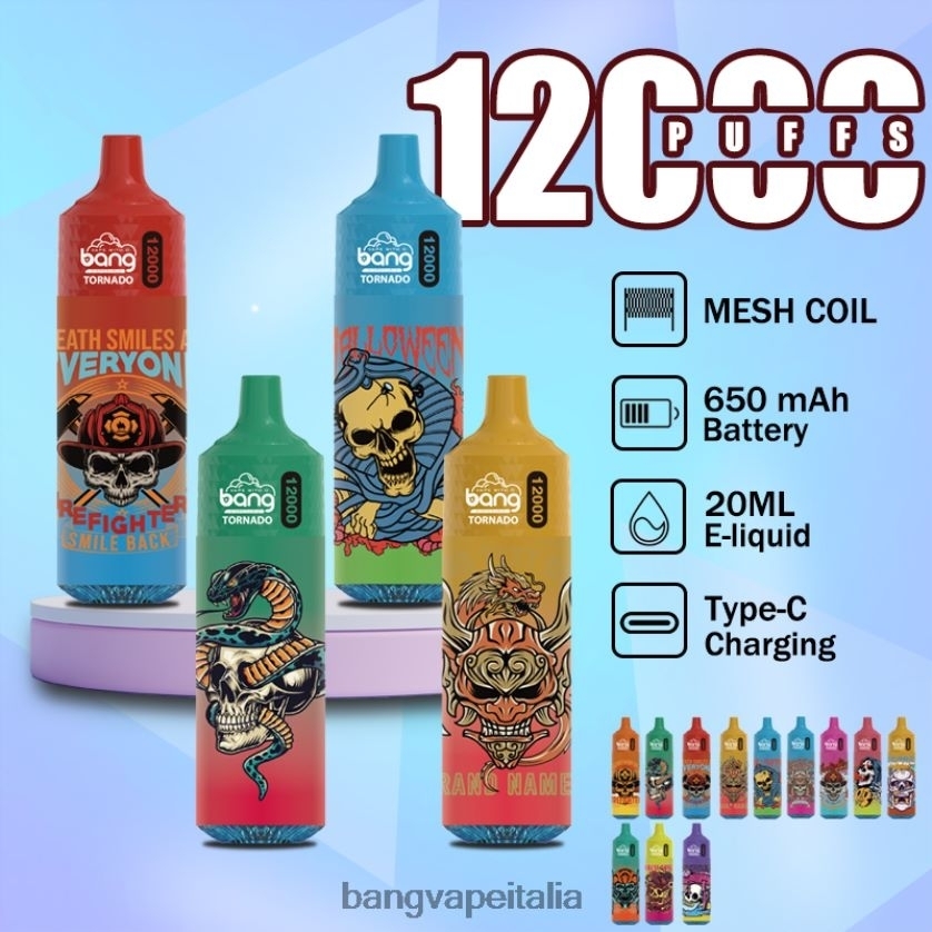 Bang Disposable Vape Flavors - Bang Vape Tornado 12000 sbuffi con led e bobina mesh monouso V82J8J4